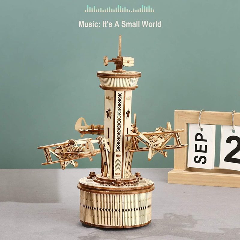 3D Wooden Airplane Musical Box Puzzle