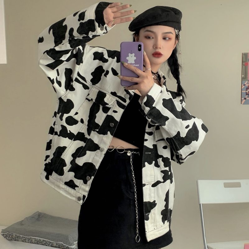 Cow Print Long Sleeve Jacket - Image 2