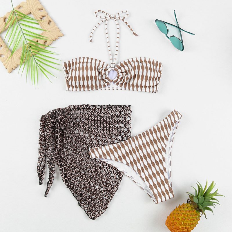 3-Pc Women's Tube Top Bikini Swimsuit - Image 9