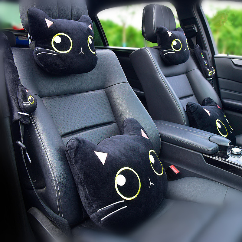Car Interior Cat Headrest,Neck & Waist Pillow