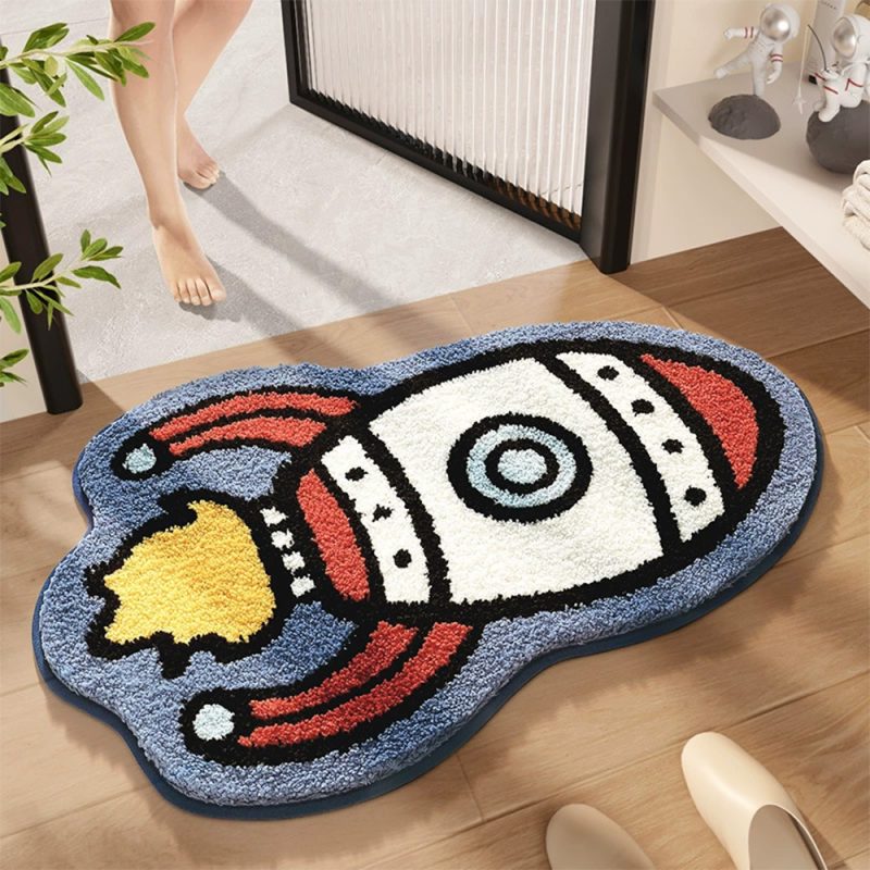 Non-slip Thickened Cartoon Rocket Bath Mat - Image 3