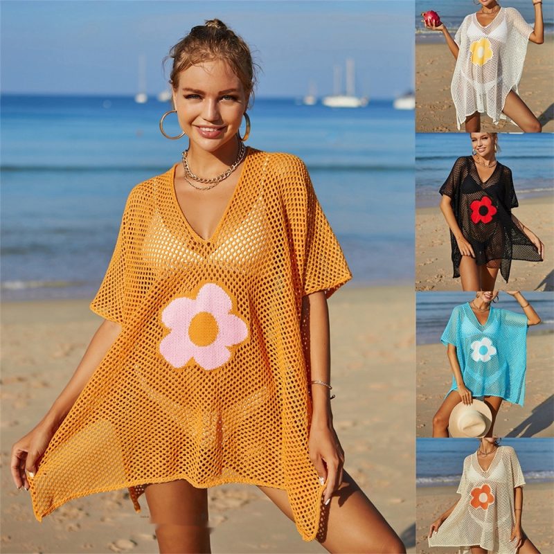 Hollow Knitted Beach Cover Shirt