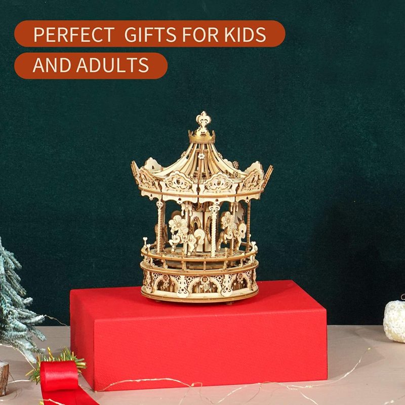 3D Wooden Rotating Romantic Carousel Puzzle - Image 5