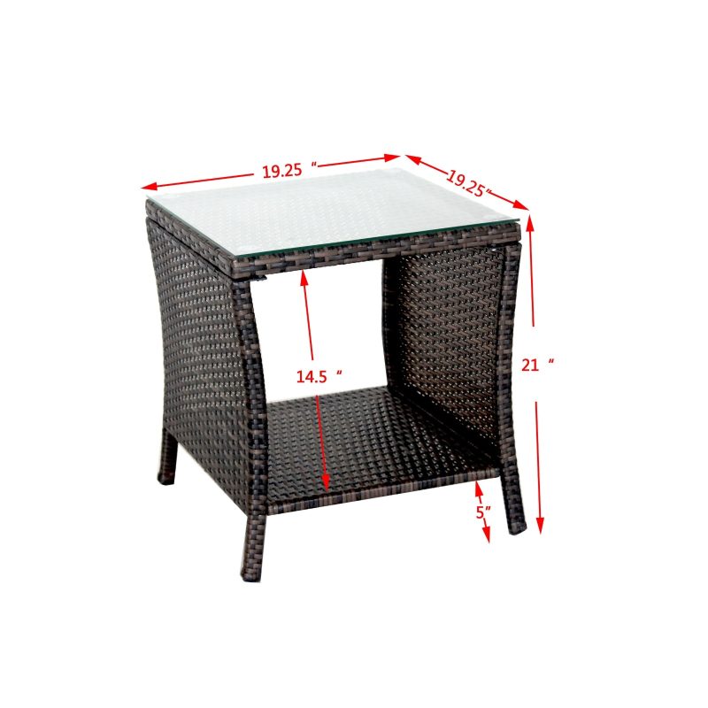 Outdoor Coffee Table With Tempered Glass - Image 7