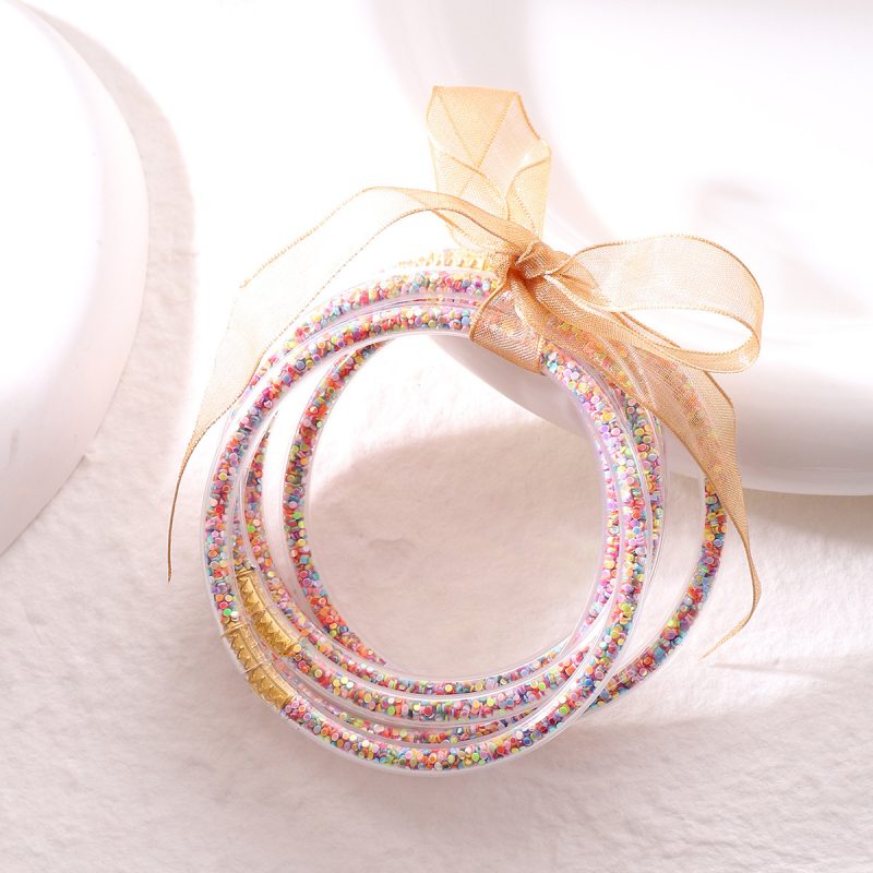 Five Gold Powder Sequins Bracelets - Image 8