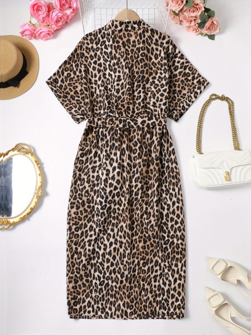 Plus Size Leopard Print Dress