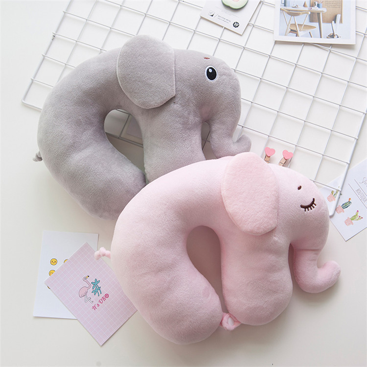 Elephant Couple U Neck Pillow