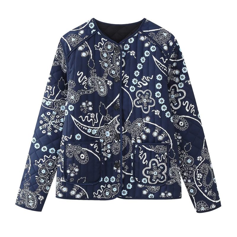 Round Neck Cotton Coat - Image 3