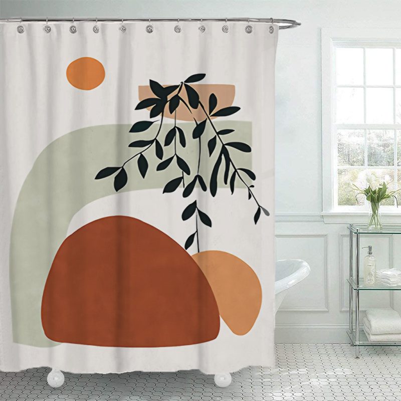 Simple Geometric Bathroom Shower Curtain