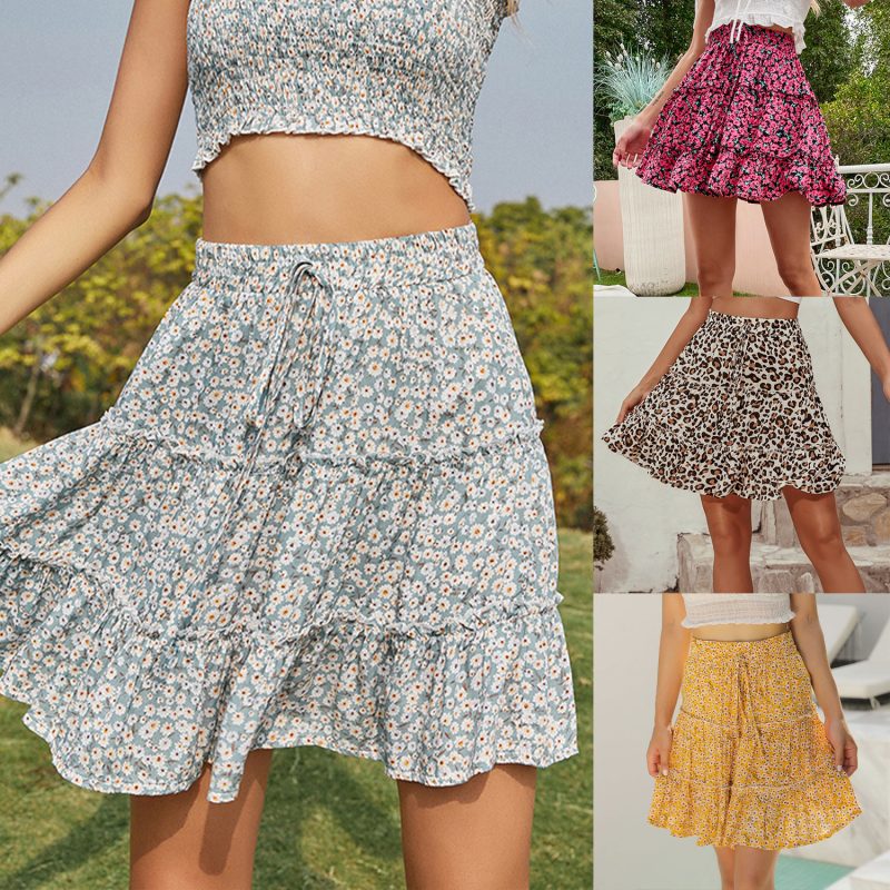 Printed Beach A-Line Skirt