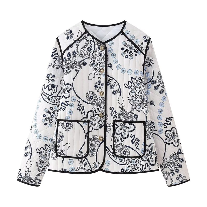 Round Neck Cotton Coat - Image 8