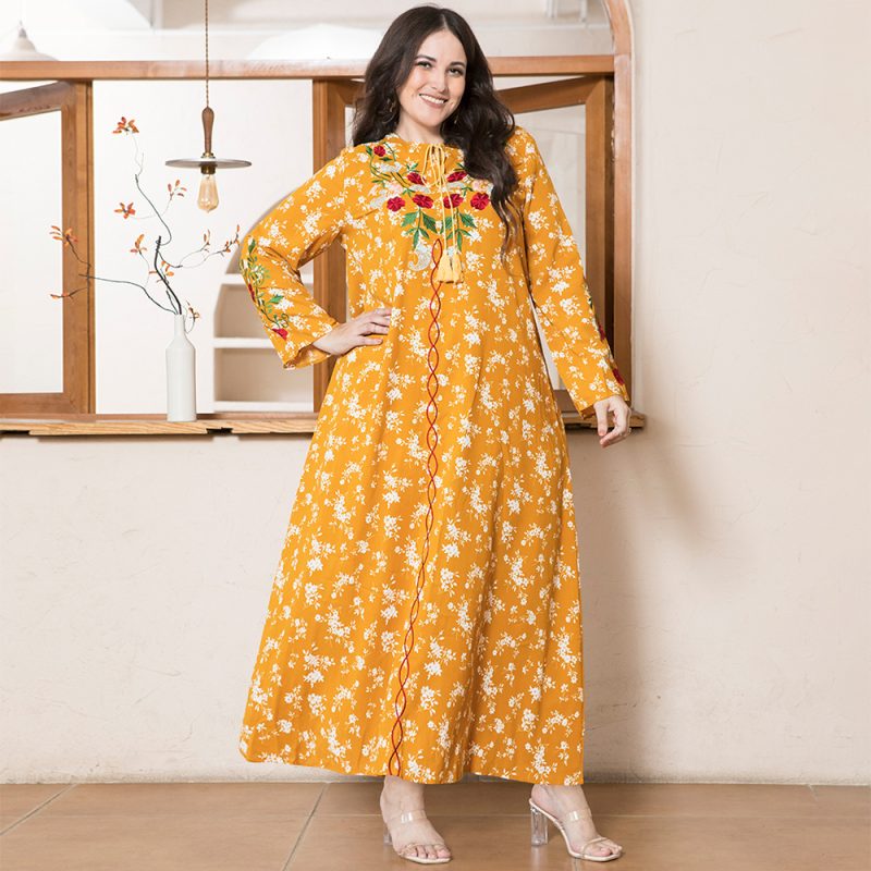 Flowers Plant Embroidery Bandage Dress - Image 2