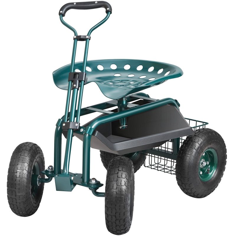360 Degree Garden Cart Rolling Workseat With Wheel - Image 2