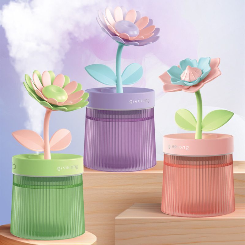 Quiet Mini Usb Flowers Shape Spray Humidifier
