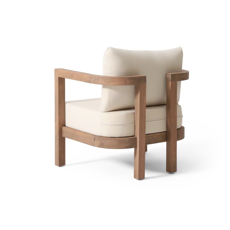 Outdoor Acacia Waterproof Thick Cushion Deep Chair - Image 10