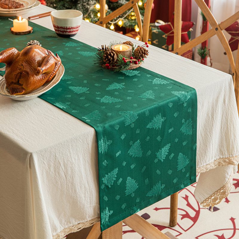 Christmas Dark Jacquard Dining Table - Image 6