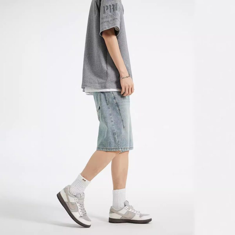 Loose Straight Denim Shorts - Image 2
