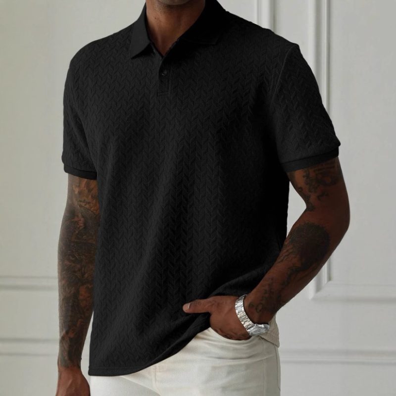 Short Sleeve Simple Polo Shirt - Image 6