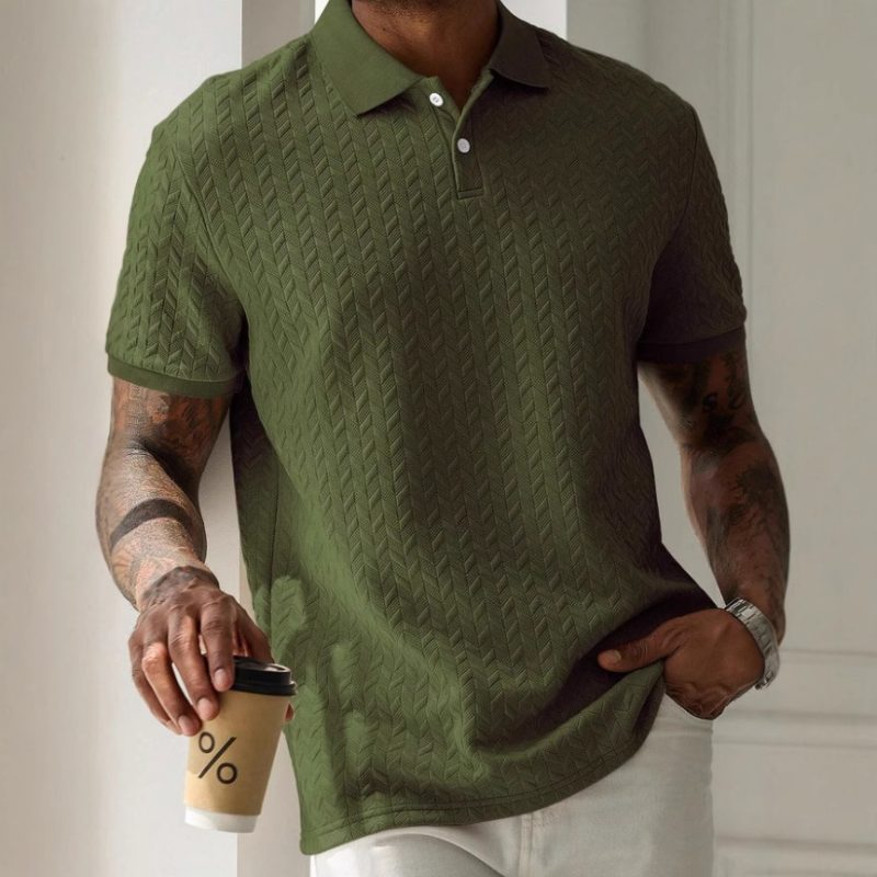 Short Sleeve Simple Polo Shirt - Image 3