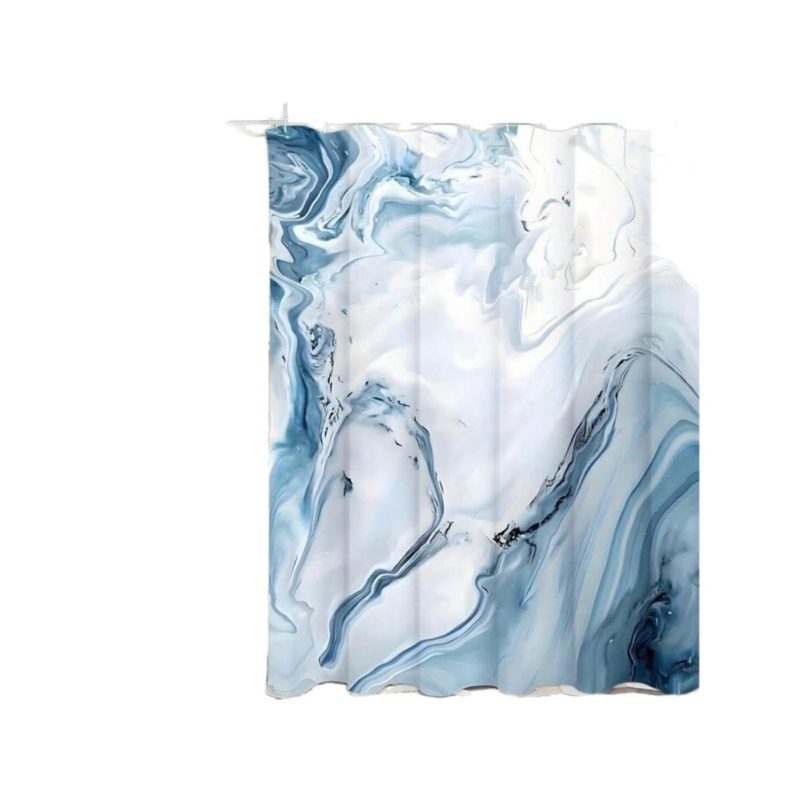 Blue Marble Style Shower Curtain - Image 2