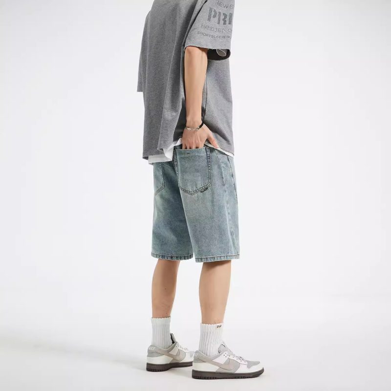 Loose Straight Denim Shorts - Image 3