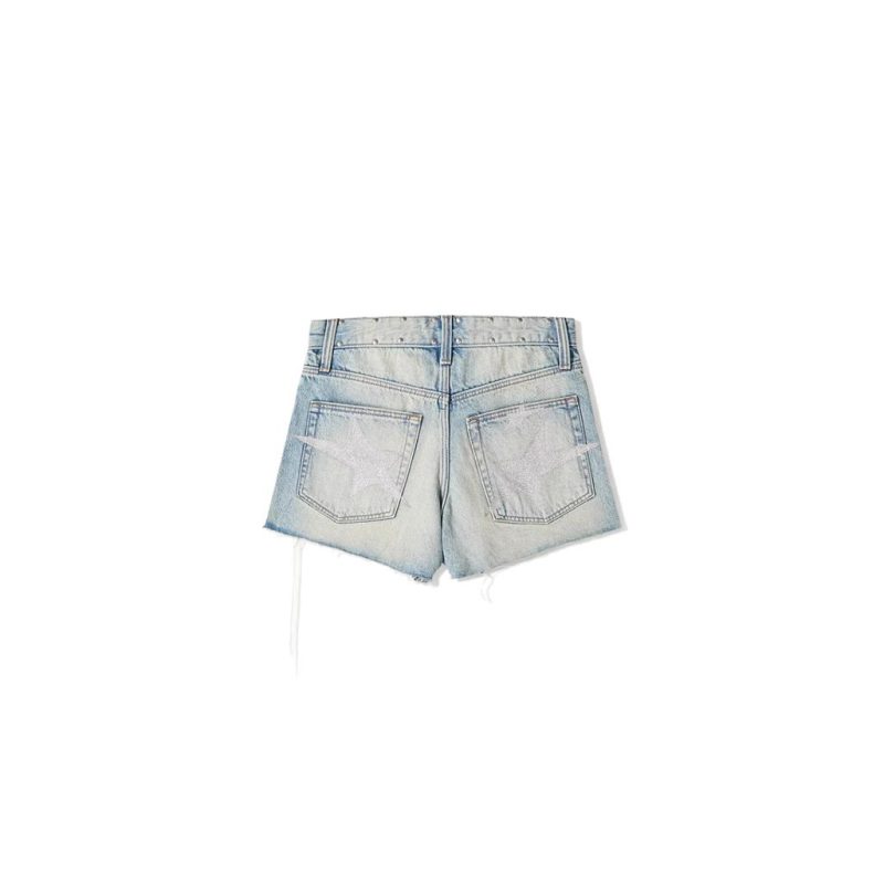 Retro High Waist Denim Shorts - Image 5