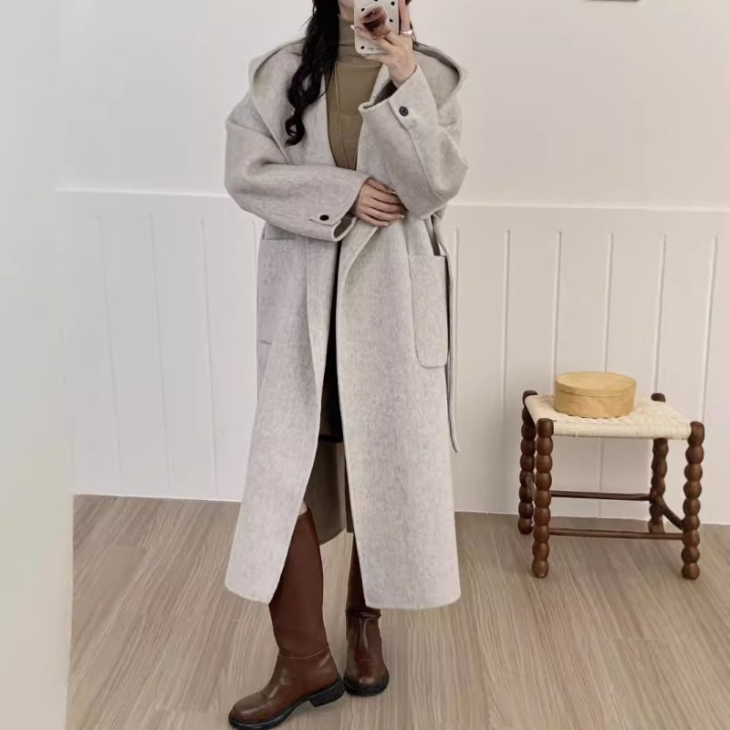 Hooded Double-Sided Wool Overcoat - Image 2