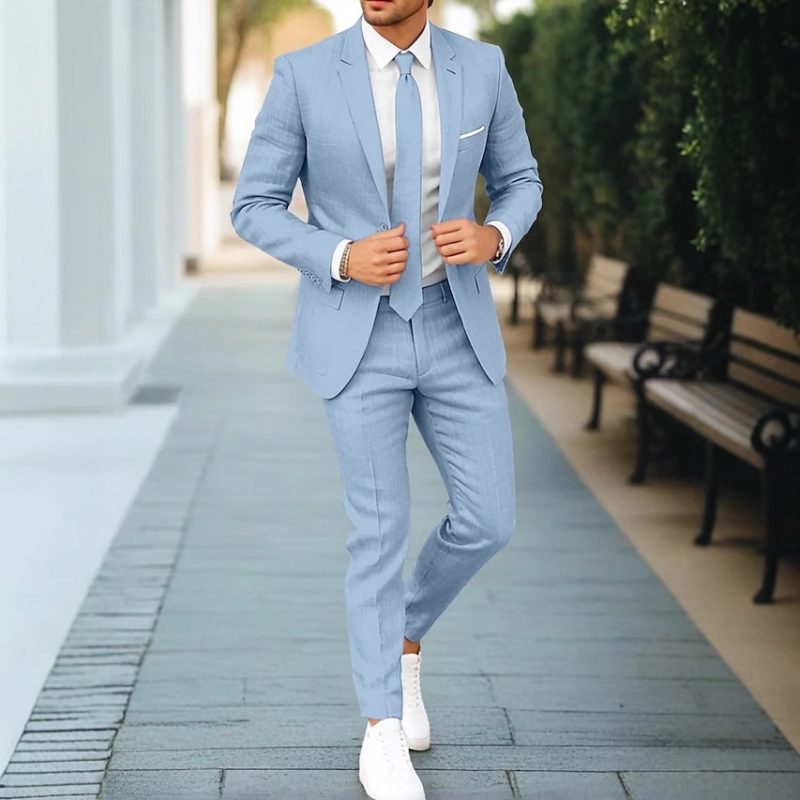 Men's Linen Single Row Suit - Image 7