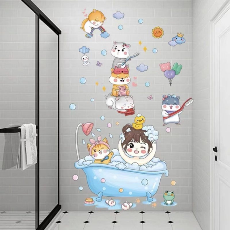 Waterproof Fish Tank Bathroom Wall Decorations