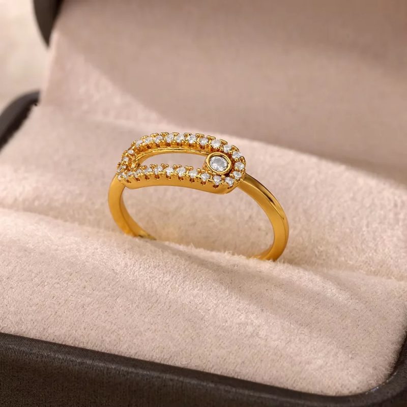 18K Gold-plated Full Diamond Women Ring - Image 9