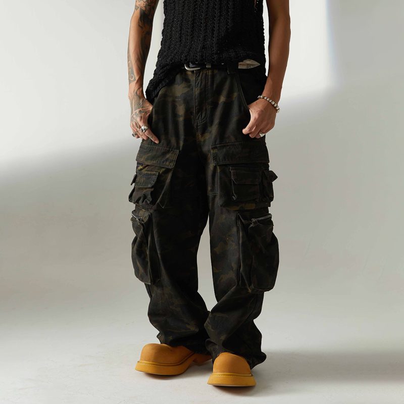 Camouflage Workwear Wide Leg Pants