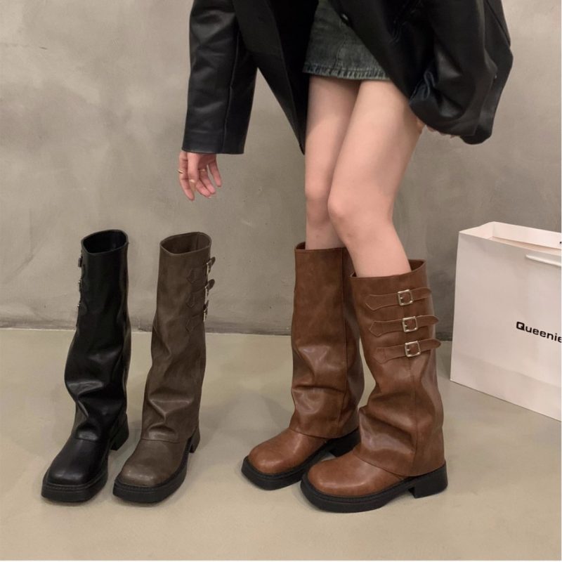 Pantyhose Long Biker Boots