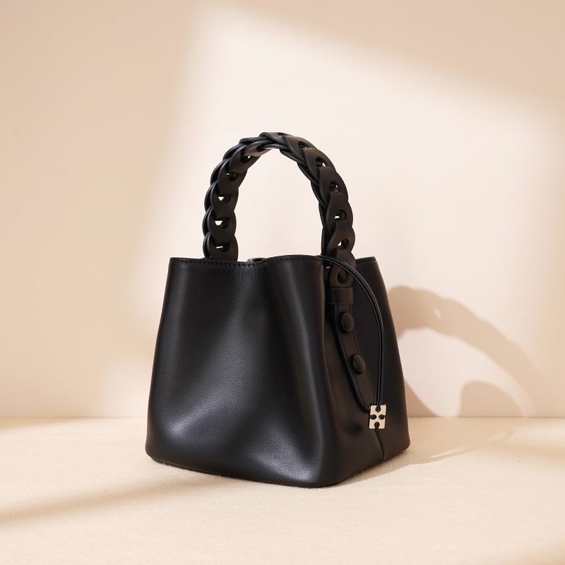 Hand-Woven Mini Cross Body Bucket Bag - Image 2