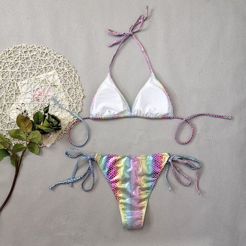 Gradient Snakeskin Print Bikini Set - Image 5