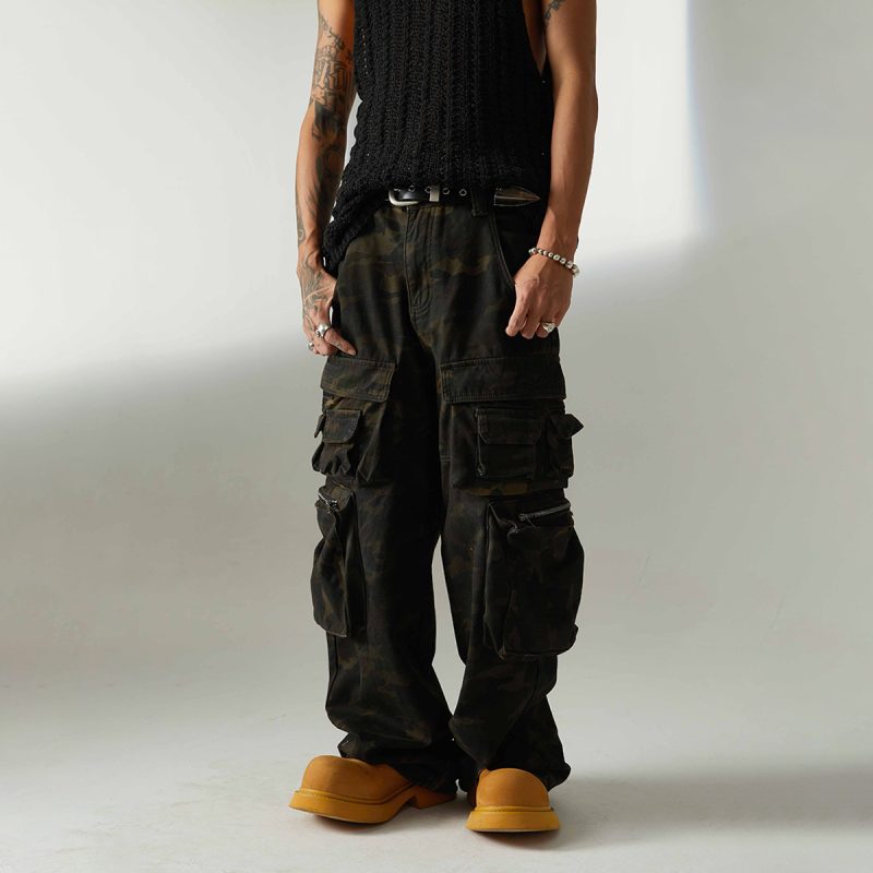 Camouflage Workwear Wide Leg Pants - Image 4