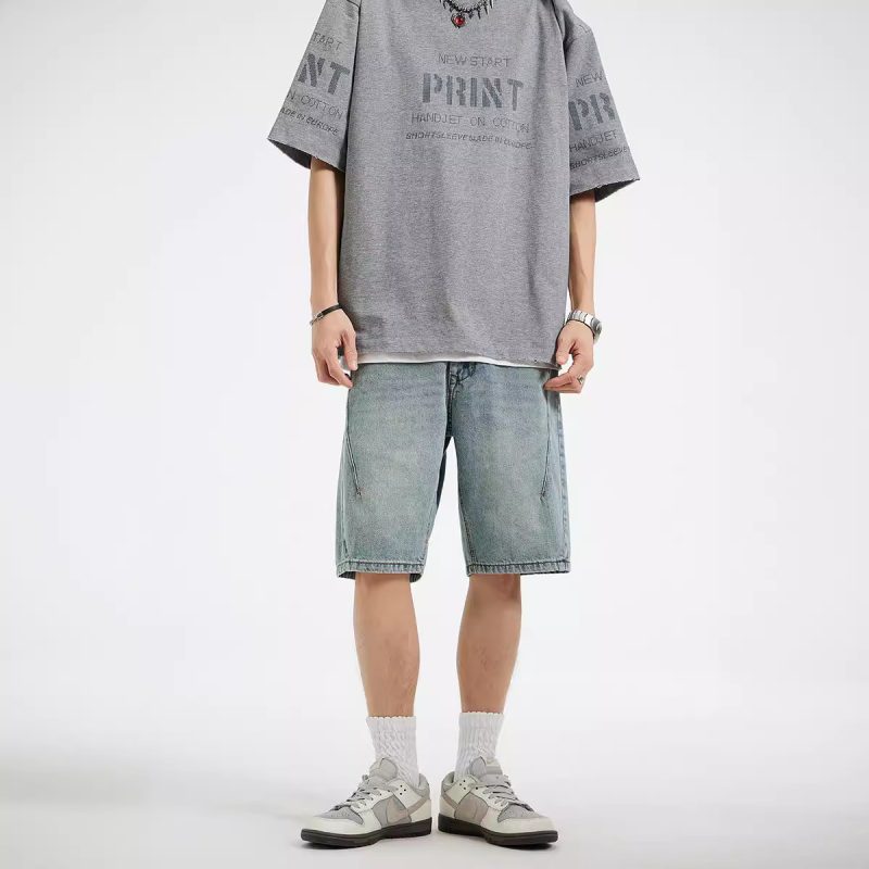 Loose Straight Denim Shorts
