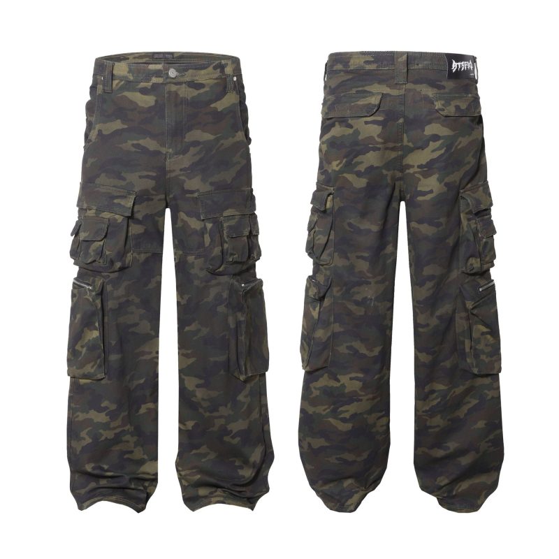 Camouflage Workwear Wide Leg Pants - Image 3