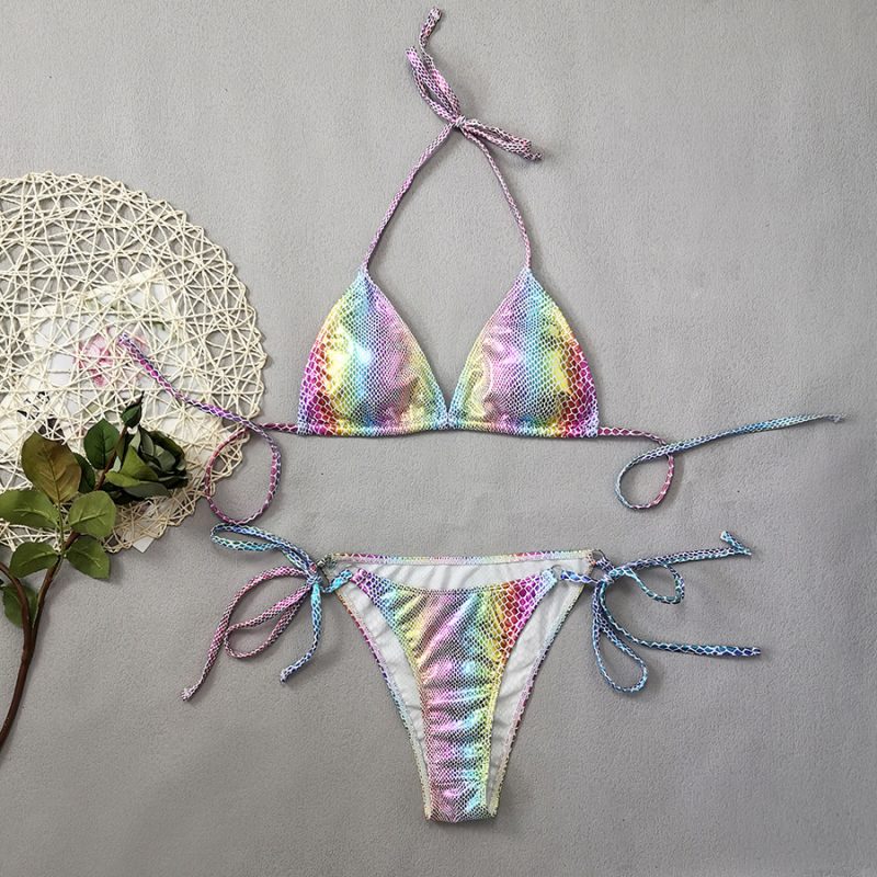 Gradient Snakeskin Print Bikini Set - Image 6