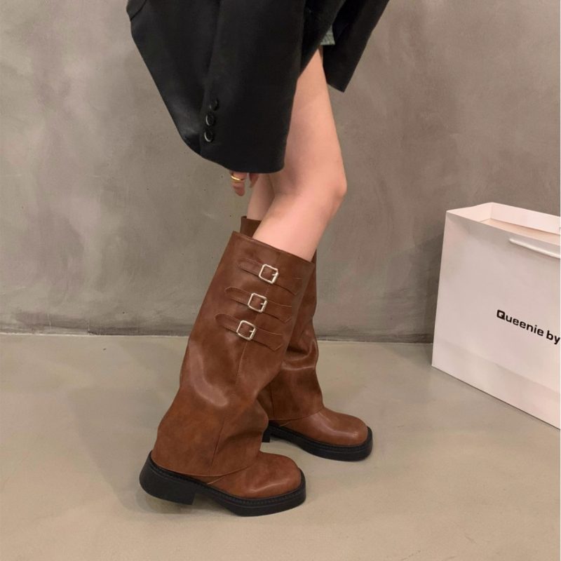 Pantyhose Long Biker Boots - Image 3