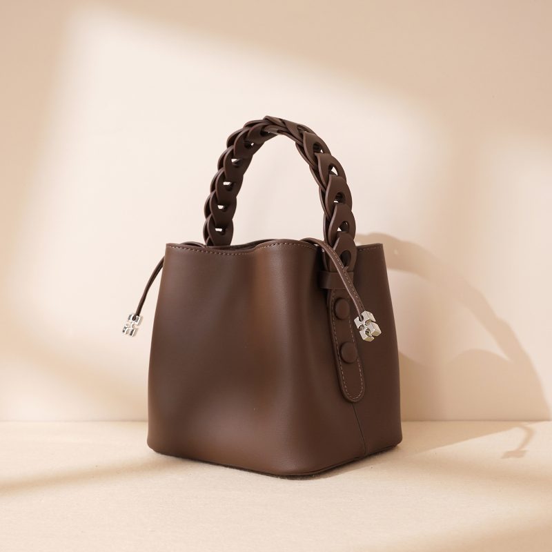 Hand-Woven Mini Cross Body Bucket Bag