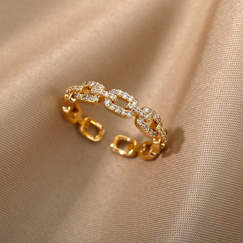 18K Gold-plated Full Diamond Women Ring - Image 2