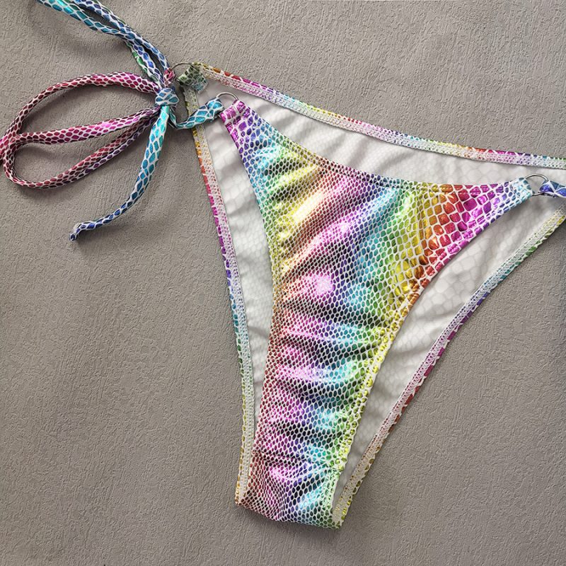 Gradient Snakeskin Print Bikini Set - Image 4
