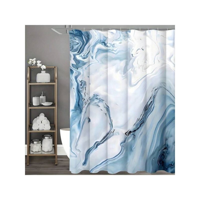 Blue Marble Style Shower Curtain
