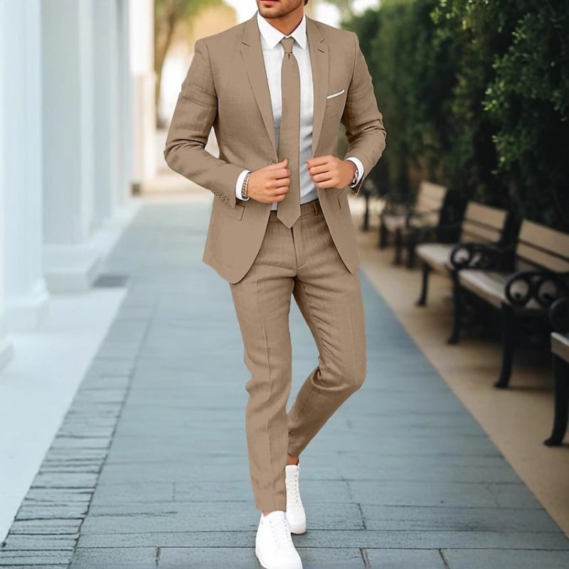 Men's Linen Single Row Suit - Image 5