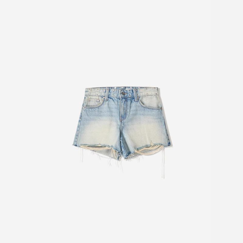 Retro High Waist Denim Shorts - Image 4
