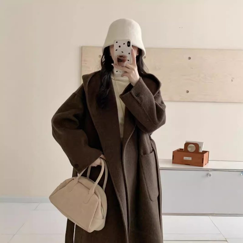 Hooded Double-Sided Wool Overcoat - Image 5