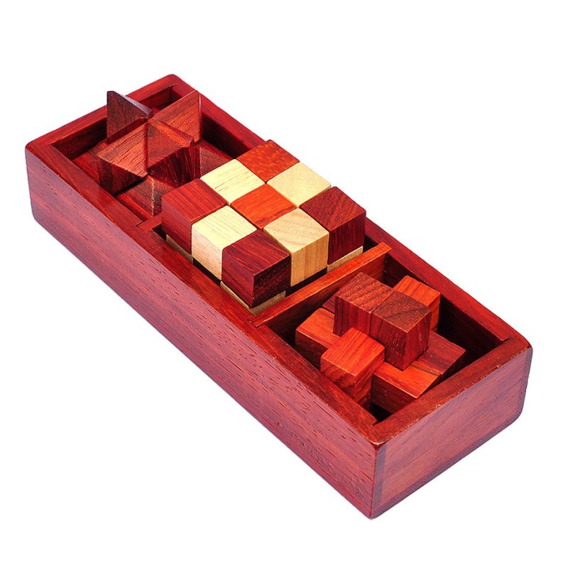 3-In-1 Vintage IQ Wooden Brain Teaser Toy - Image 6