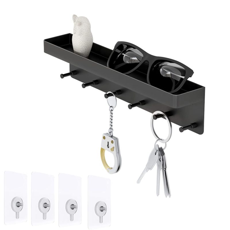 Stainless Steel Wall Hanging Key Holder With Shelf - Image 4