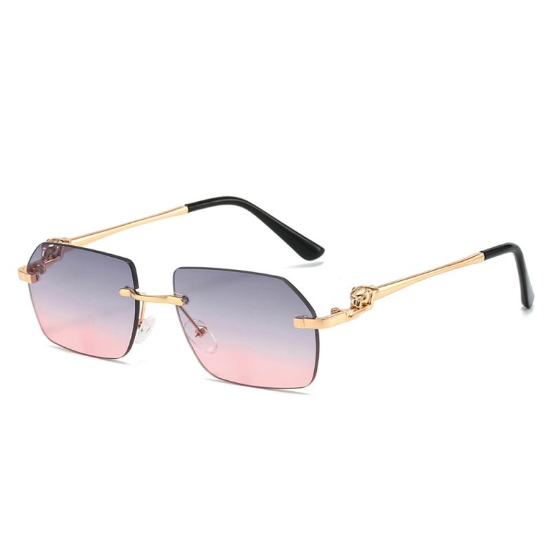 Frameless Trimming Leopard Sunglasses - Image 5
