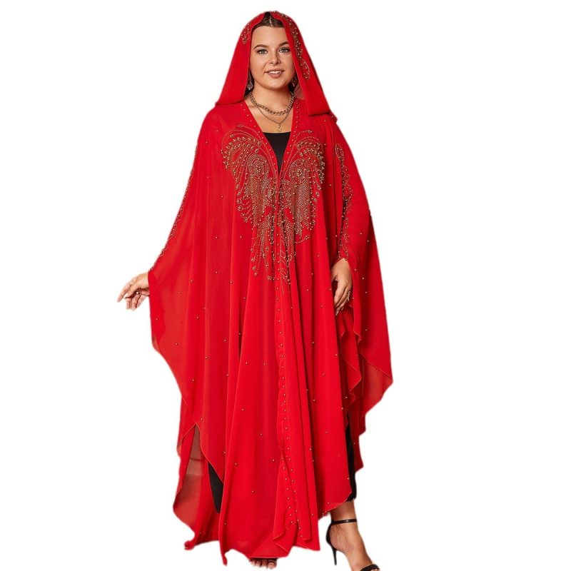 Beaded High Density Chiffon Cape And Shawl - Image 4
